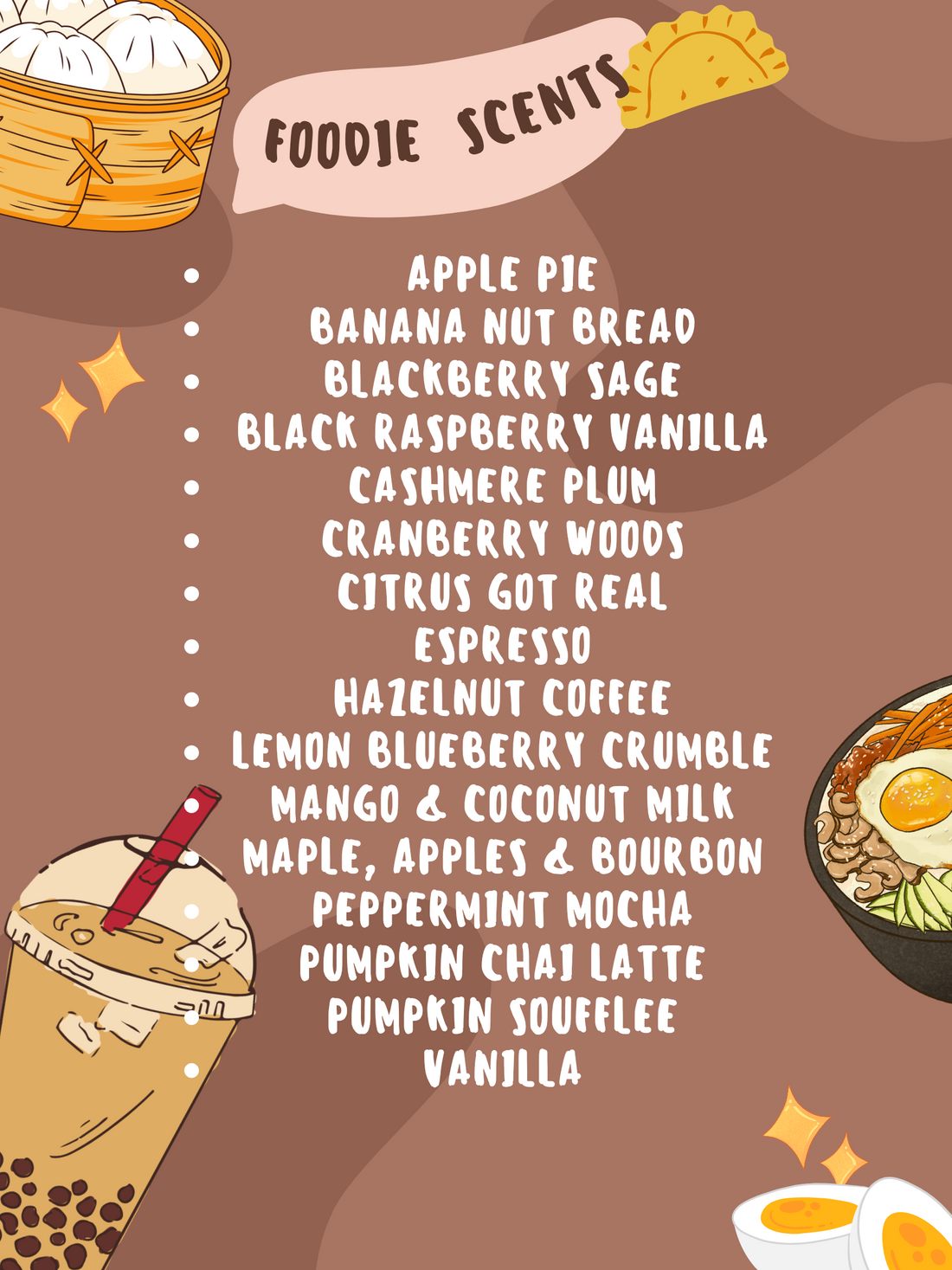Foodie Scents List