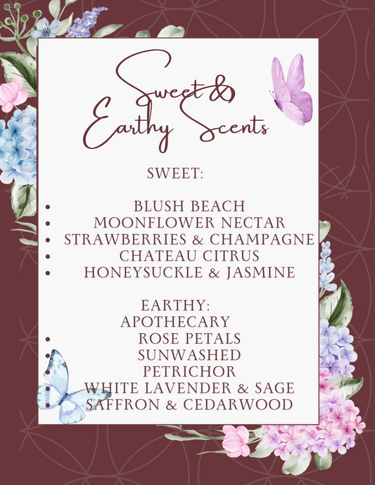 Sweet & Earthy Scents List